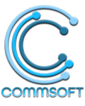 2024 CommSoft Logo Vertical Blue small